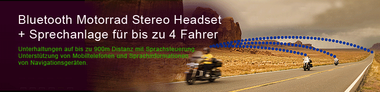 SENA Bluetooth Stereo Headset und Sprechanlage für bis zu vier Motorräder / Biker gleichzeitig